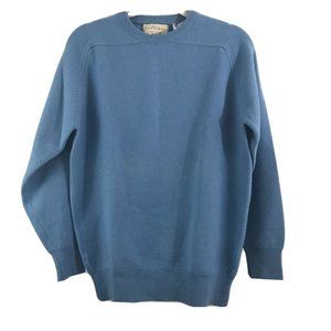 Made in Scotland Blue Crew Neck Wool sweater